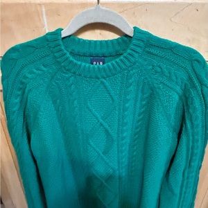 GAP Ladies Size Medium Kelly Green 100 Percent Cotton Knit Sweater